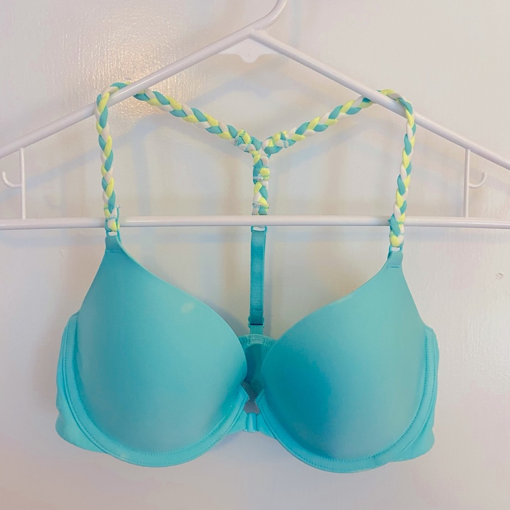 Victoria’s Secret Blue Racerback Demi Bra 34C